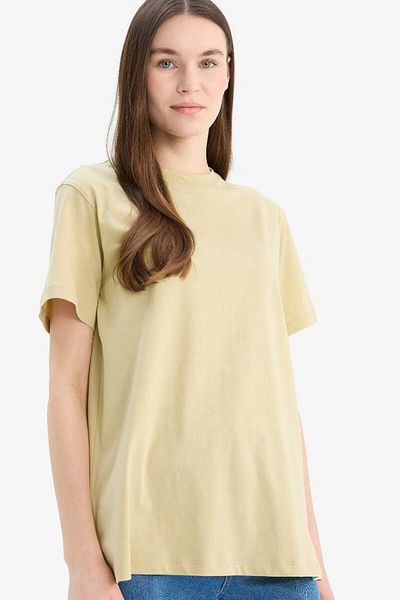 DeFacto Tricou cu mânecă scurtă, cu decolteu rotund, sezon nou