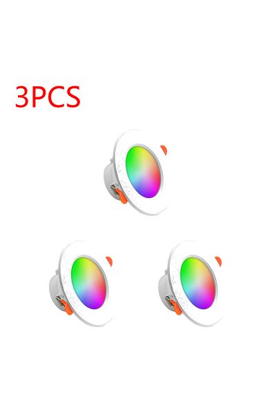 Shunmaii 3PCS 1-10PCS Tuya Bluetooth Smart Downlight Full Color Dimmable LED Ceiling Recessed Down Light Blue