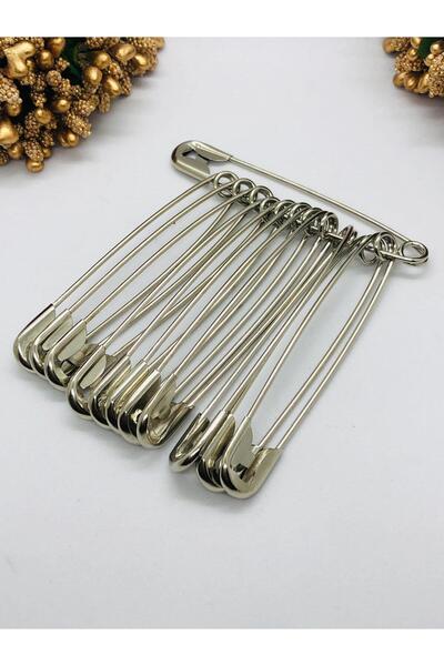 İnDerin Çengelli İğne 12 adet Büyük Boy Dayanıklı Paslanmaz Nikel Kaplama Çelik no-7