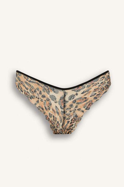 DeFacto New Season Leopard Patterned Lace Brazilian Panties-Fall in Love