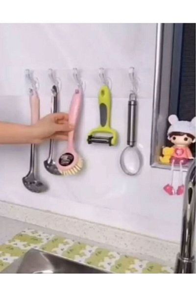 Alphom 2 Pieces Strong Transparent Hanger - Door Back Kitchen Wall Bathroom