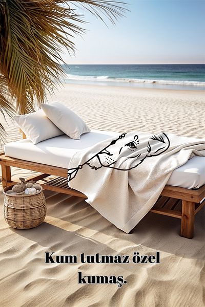 Herarosa Lioness Beach Towel - 75cm X 150cm