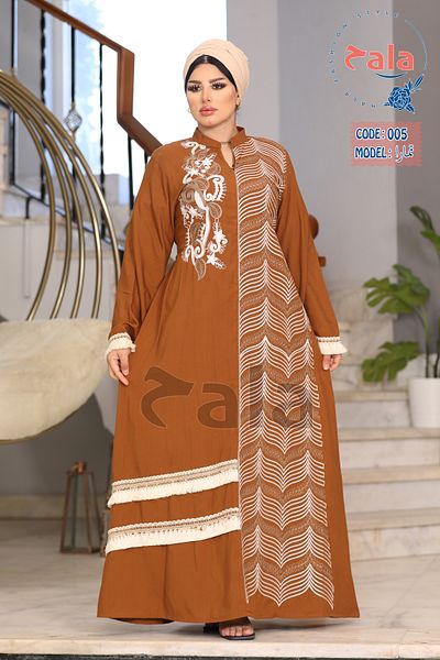 Genrics Embroidered reception jalabiya made of light and soft linen fabric that gives you a feeling of comfort and freshness
