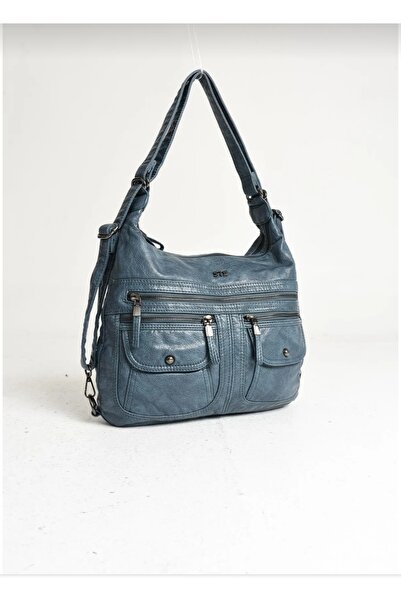 NightLove Faux Leather Soft Woven Backpack Shoulder Bag