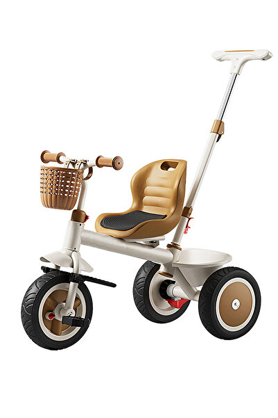 Ma Baby دراجة ثلاثية العجلات 2 في 1 للأطفال، مع سلة تخزين ومقبض دفع، دراجة ثل...