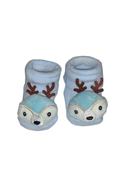 Generic Anti Slip Dear Slip-Ons With Bell - Blue / White / Brown