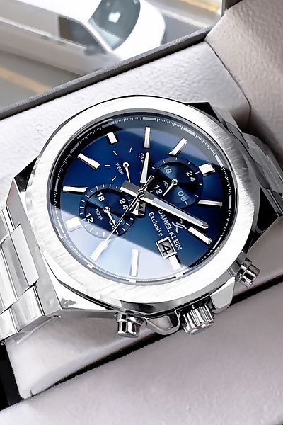 Daniel Klein Exclusif Men's Wrist Watch - 3 Atm Waterproof - Silver Color Steel Band - Gift Bracelet Dke2124C1
