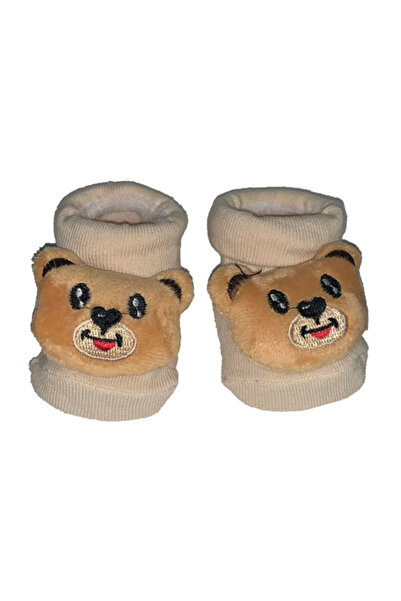 Generic Anti Slip Bear Slip-Ons With Bell - Brown / Black