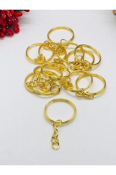 İnDerin Inel pentru chei cu lanț de 25 mm 20 buc. placat cu nichel, rezistent...