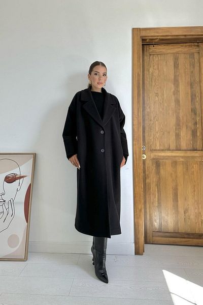 passense Black Cuff Detailed Coat