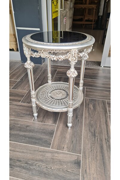 EL YAPIMI Yağız mobilya aksesuar gümüş renk yan sehpa