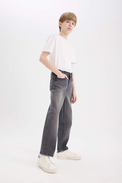 DeFacto New Season Boy's Loose Fit Straight Leg Basic Straight Jean Trousers