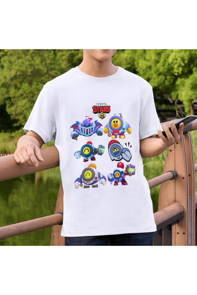 ALPŞAN TİCARET Brawl Stars Nani majica Nani T-shirt bela dječja majica za odr...