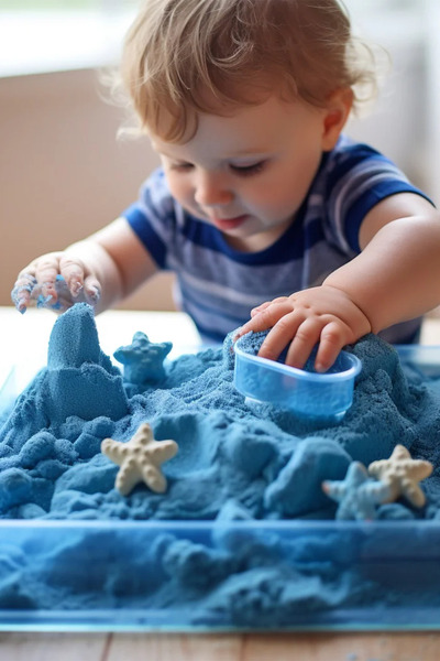 TutturX Blue Natural Kinetic Sand 500Gr with 6 Molds Gift