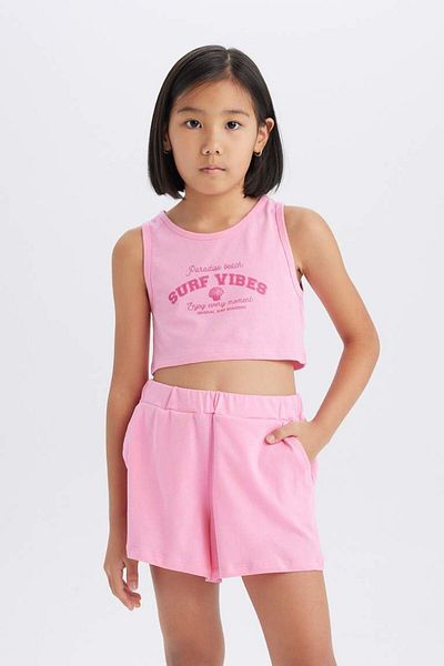 DeFacto Girl's 2-Piece Set Printed Tank Top Shorts E4897A825Sm