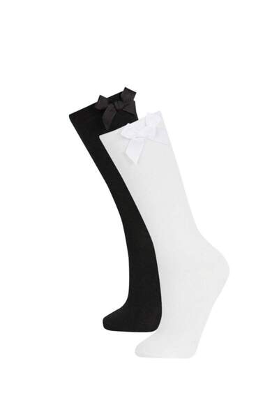 DeFacto New Season Girl's 2-Piece Cotton Knee Socks