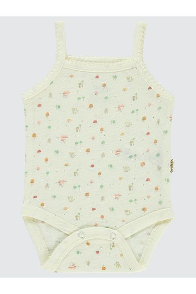 Bebetto Baby Girl 0-9 Months Ecru Badi with Snap Fasteners