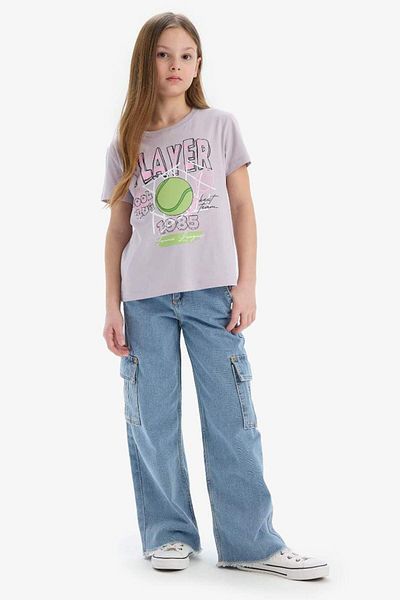 DeFacto Tricou cu mânecă scurtă cu imprimeu anime pentru fete de sezon nou