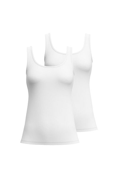Calida Damen Tank Top 2er Pack - Essential Cotton, Unterhemd, Top, Jersey, einfarbig