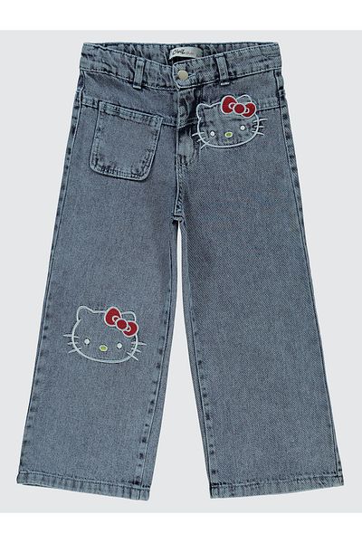 Hello Kitty 6-9 Years Old Girl's Blue Pants