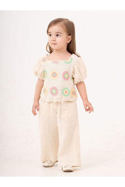 Gocoland 2-5 Years Old Girl's Ecru Suit Set