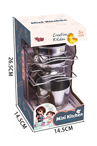 Vardem Steel Shelf Pot Pan Set 7 Piece Gray