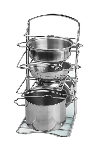 Vardem Steel Shelf Pot Pan Set 7 Piece Gray