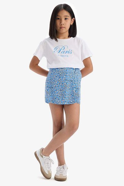 DeFacto Set 2 piese pentru fete Tricou cu mânecă scurtă cu imprimeu Fusta scurtă cu flori E1259a825sm