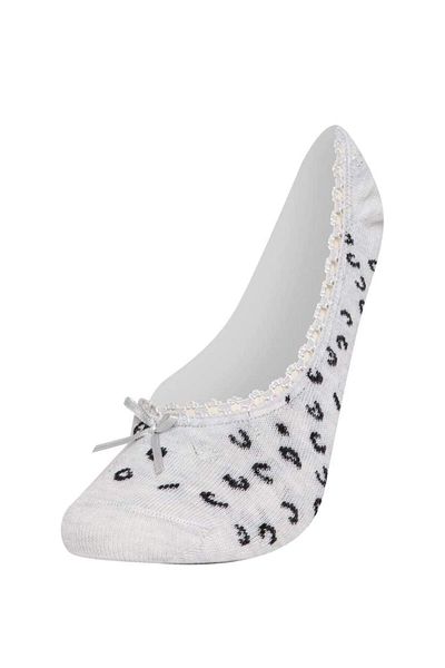 DeFacto New Season Women's Appliqued 3-Piece Cotton Ballerina Socks