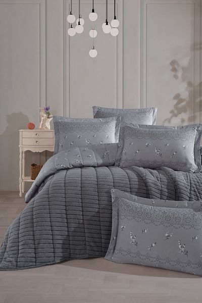 Otelonia New Generation Double Striped Bedspread Set 230X250Cm + 2 Pcs. Pillowcase