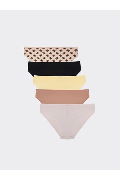 LC Waikiki Pachet de 5 culotte de bikini imprimate sezon nou - S59034Z8