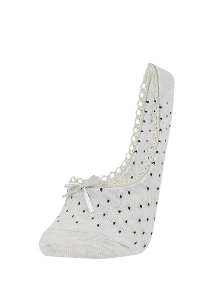 DeFacto New Season Women's Appliqued 3-Piece Cotton Ballerina Socks