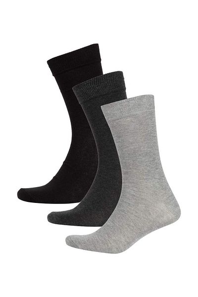 DeFacto New Season Men's Cotton 3-Piece Long Socks