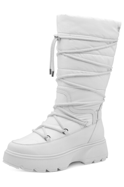 Tamaris Damen Stiefel Stiefel Winterschuhe Primaloft Warmfutter Vegan 1-26615-45 Weiß 100 White