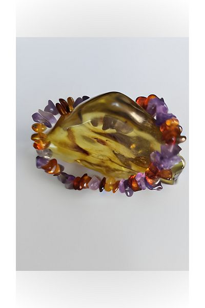 Kotryna Amethyst Amber Bracelet
