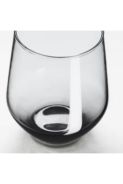 IKEA IVRIG Grey Glass 45 cl – Set of 4 | Durable & Dishwasher Safe