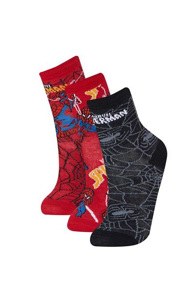DeFacto Памучни дълги чорапи за момче Marvel Spiderman 3-пакет E5169a8ns