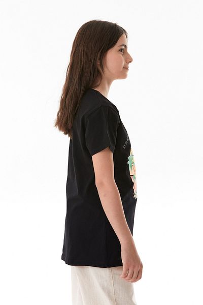 Fulla Moda 100% Cotton Palm Printed Girl's T-Shirt