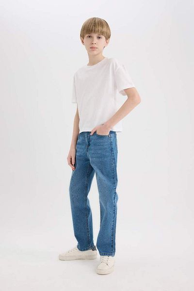 DeFacto New Season Boy's Straight Fit Straight Leg Basic Straight Jeans