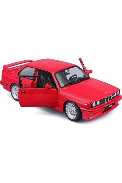 Feyza Oyuncak BMW 3 Series M3 E30 1988 Model Araba 1:24 Ölçek Kırmızı - Burago