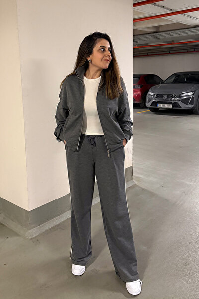 NN SISTER Gri Dik Yaka Eşofman Takımı