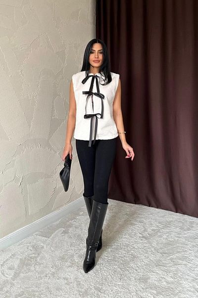 Miracle Omni Ecru Bow Plush Vest