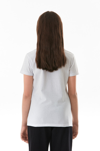 Fulla Moda 100% Cotton Be Happy Printed Girl's T-Shirt