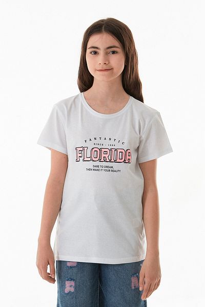 Fulla Moda Κοριτσίστικο μπλουζάκι από 100% βαμβάκι Florida Text Printed