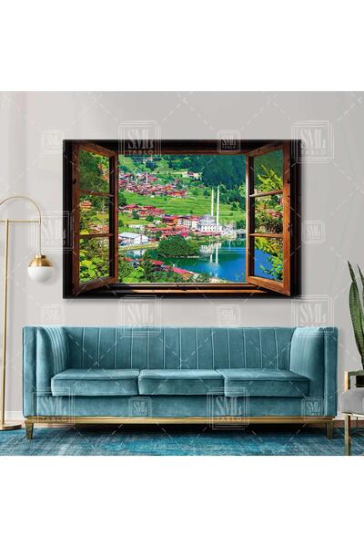 SML TABLO Uzungöl Açılan Pencere Karadeniz Uzun Göl Yayla Göl Manzarası Köy E...