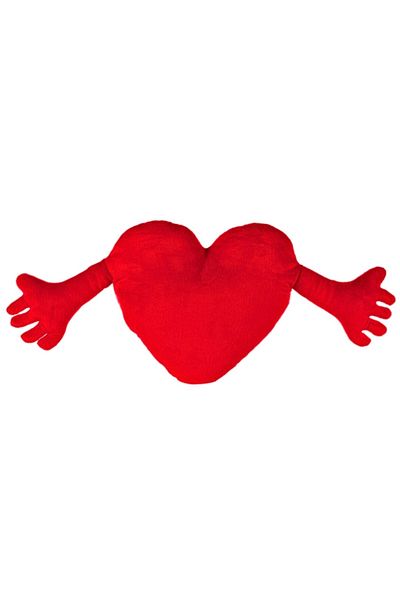 BM GİFT DESİGN Red heart pillow, made of plush, with hands, 70 cm