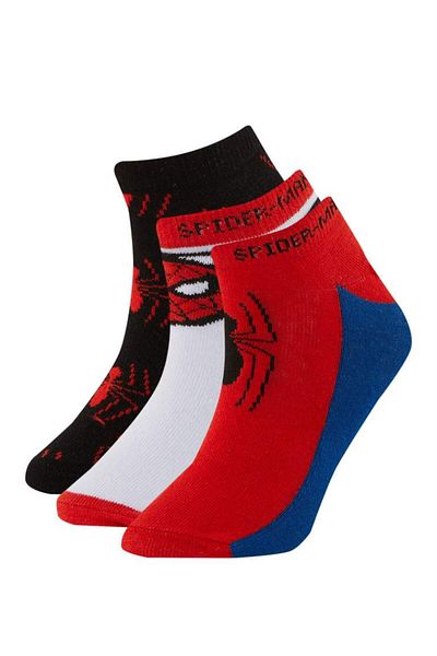 DeFacto New Season Boy's Marvel Spiderman 3-Piece Cotton Booties Socks