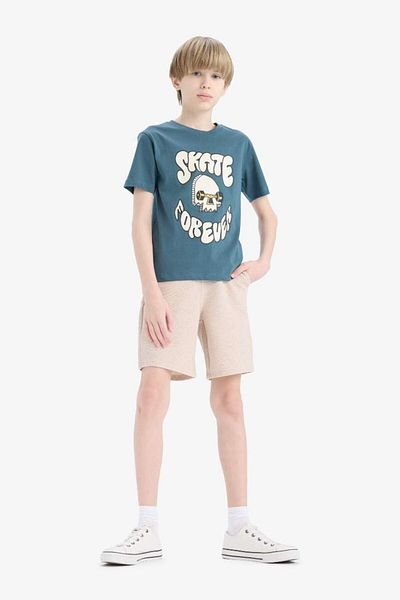 DeFacto New Season Boy's Crew Neck Printed Short Sleeve T-Shirt