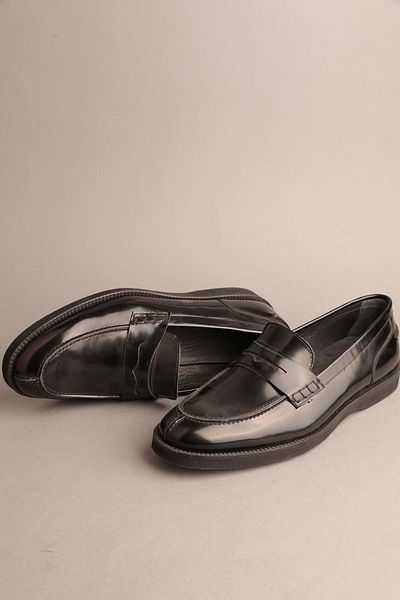 Gondol Loafer clasic pentru bărbați din piele naturală neagră, model 42