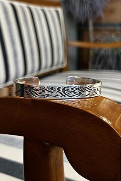 dergah tesbih سوار رجالي فضي مطرز بالكامل بتصميم يدوي